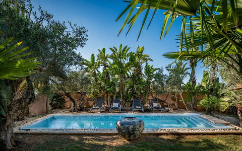 Villa Antura 4: Blå, Svømmepøl, Udvej, Eco Hotel, Udendørs Møbler, Hacienda, Skygge, Landscaping, Tropics