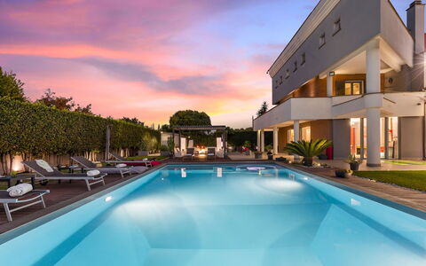 Villa Tiberio 6+2: Svømmepøl, Udvej, Estate, Eco Hotel, Hotel, Villa, Hacienda, Mansion, Gårdsplads, Landskab Belysning