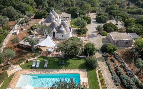 Trullo Luna 6+1: Have, Estate, Landscaping, Villa, Dome, Stuehus
