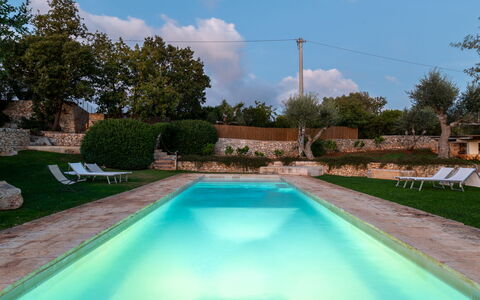 Trullo Luna 6+1: Svømmepøl, Blå, Kompositmateriale, Water Feature, Hacienda, Udvej, Thermae, Estate, Landscaping, Backyard