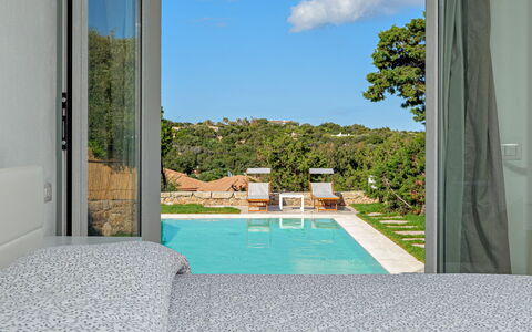 Villa la Maddalena 6+2: Svømmepøl, Udvej, Eco Hotel, Hotel, Villa, Soveværelse, Seng, Sengetøj, Penthouselejlighed, Boutique Hotel