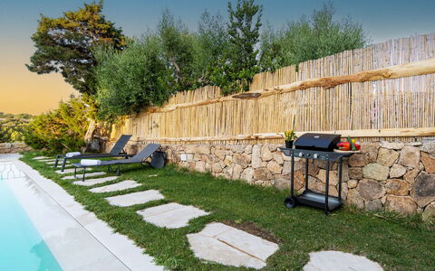 Villa la Maddalena 6+2: Svømmepøl, Udendørs Møbler, Have, Backyard, Landscaping, Udvej, Skygge, Gård, Liggestol, Lawn
