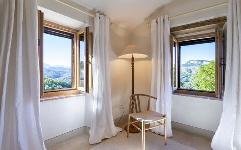 Casale la Cascina 8: Indretning, Loft, Gardin, Vindue Behandling, Dagslys, Hårdttræ, Bejdse, Sengetøj, Villa, Altan