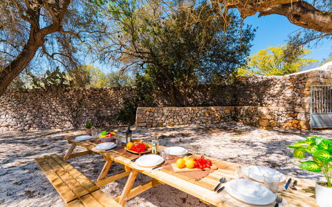 Masseria Grotta Antica 6+2: Skygge, Have, Udendørs Møbler, Udendørs Bord, Backyard