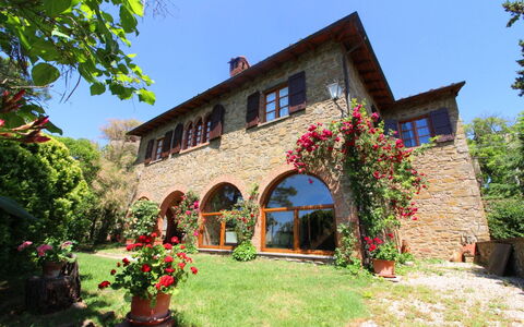 Villa Verniana: Blomst, Himmel, Plante, Bygning, Vindue, Blomsterkrukke, Hus, Træ, Sommerhus, Dør